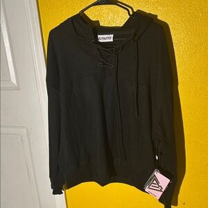Black Lace-Up Women's Top